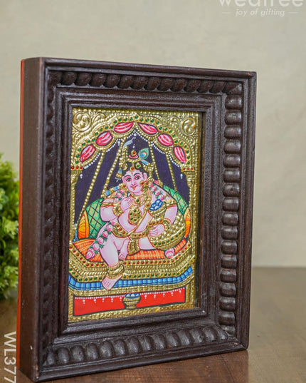Tanjore Painting Jhoola Krishna - 10X8 Inch Wl3774