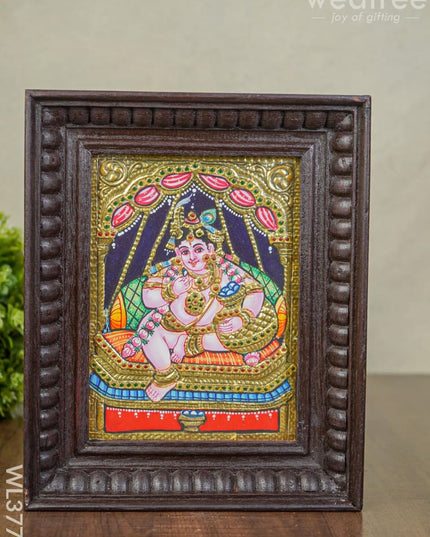 Tanjore Painting Jhoola Krishna - 10X8 Inch Wl3774