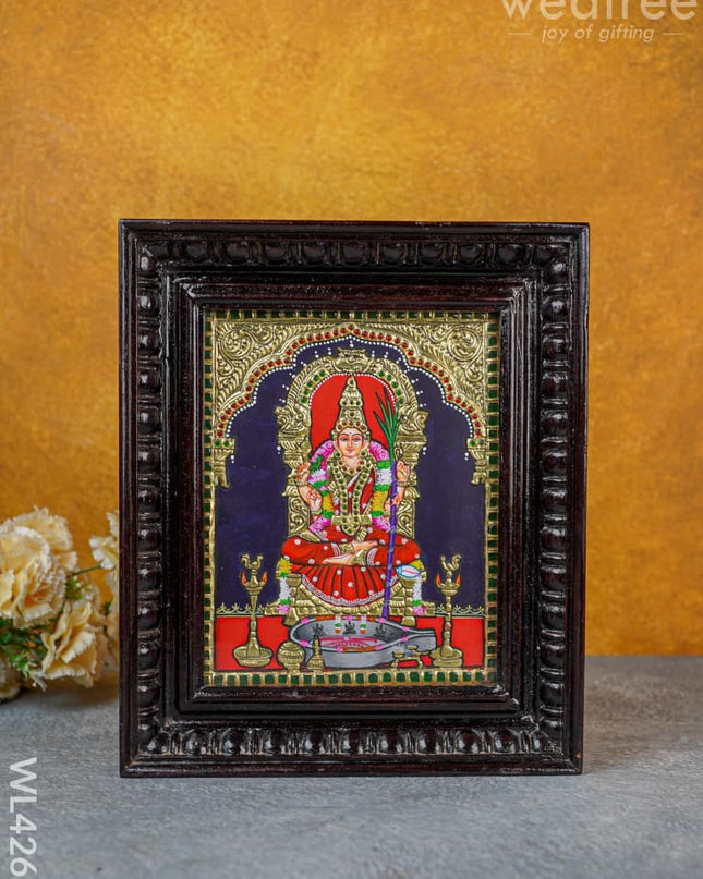 Tanjore Painting - Kamatchi 10 X 8 Inch Flat [Gold Foil] Wl4263
