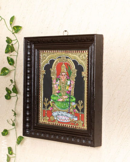 Tanjore Painting - Kamatchi - Flat (Gold Foil) - 12x10 inch - WL5205 - Tanjore Painting
