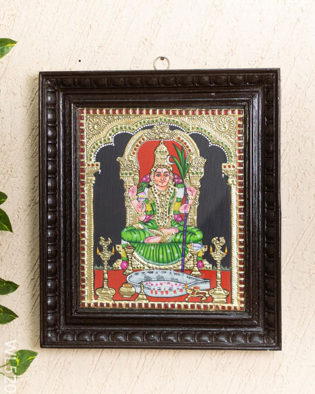 Tanjore Painting - Kamatchi - Flat (Gold Foil) - 12x10 inch - WL5205 - Tanjore Painting