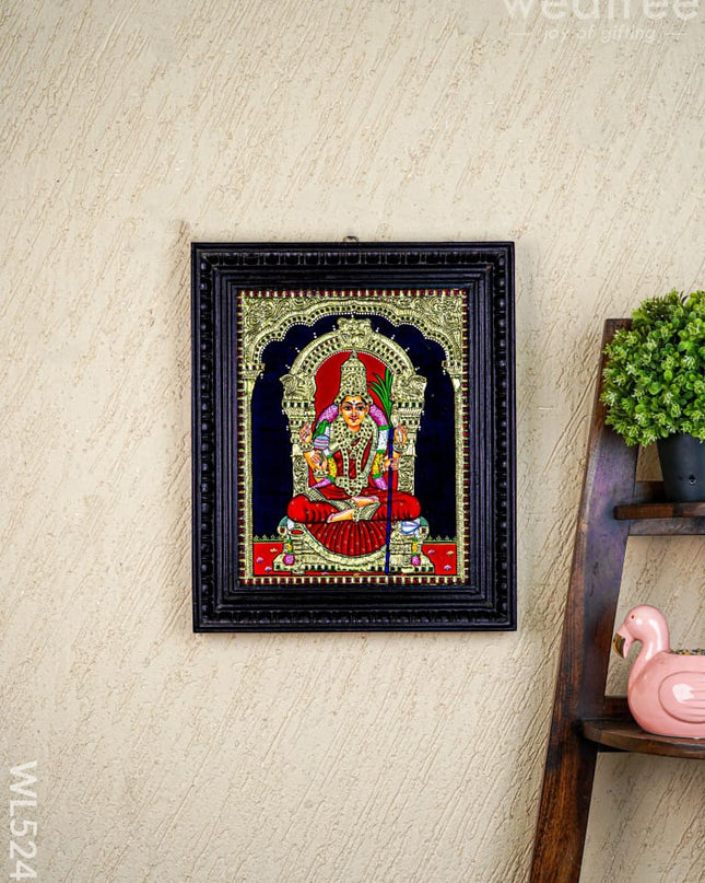 Tanjore Painting - Kamatchi - Flat (Gold foil) - 15x12 inch - WL5245 - Tanjore Painting
