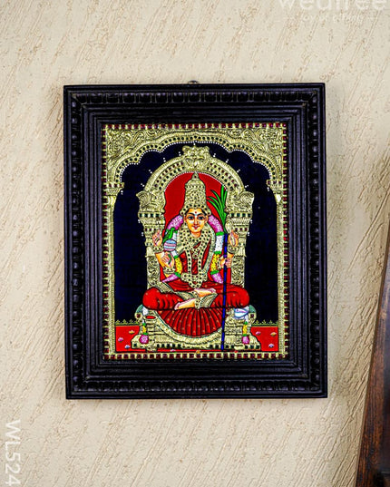 Tanjore Painting - Kamatchi - Flat (Gold foil) - 15x12 inch - WL5245 - Tanjore Painting