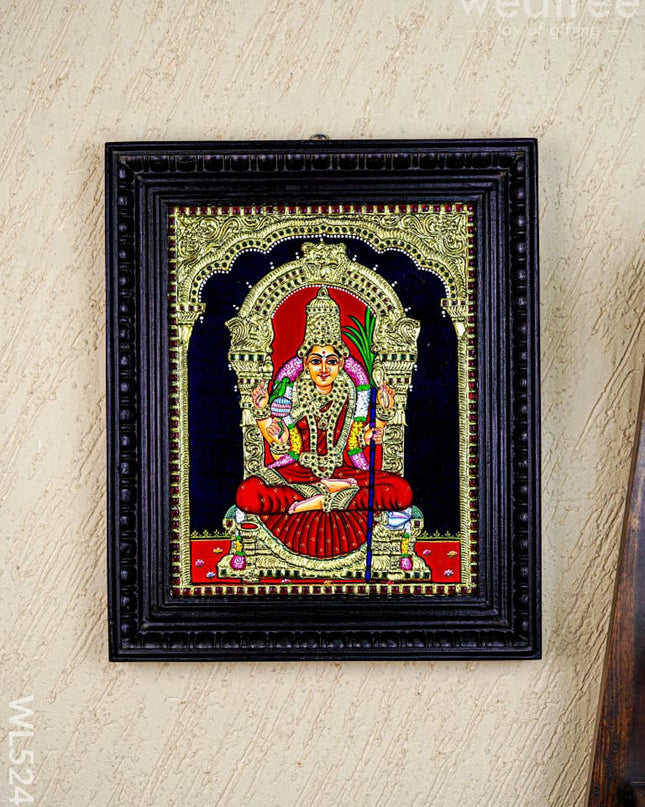 Tanjore Painting - Kamatchi - Flat (Gold foil) - 15x12 inch - WL5245 - Tanjore Painting