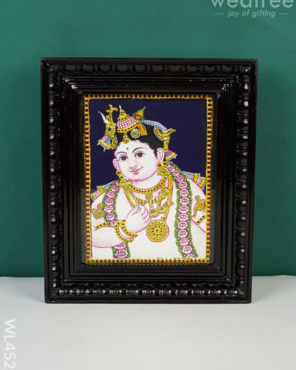 Tanjore Painting - Krishna Face Flat (Gold Foil) 10 X 8 Inch Wl4528
