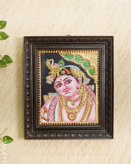 Tanjore Painting - Krishna Face - Flat - 12*10 inch - WL4982 Tanjore Painting