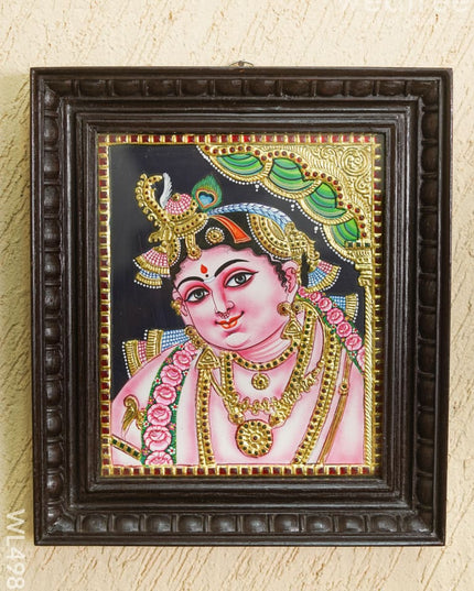Tanjore Painting - Krishna Face - Flat - 12*10 inch - WL4982 Tanjore Painting