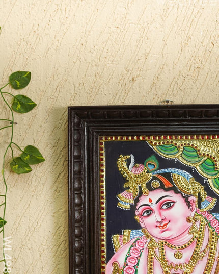 Tanjore Painting - Krishna Face - Flat - 12*10 inch - WL4982 Tanjore Painting