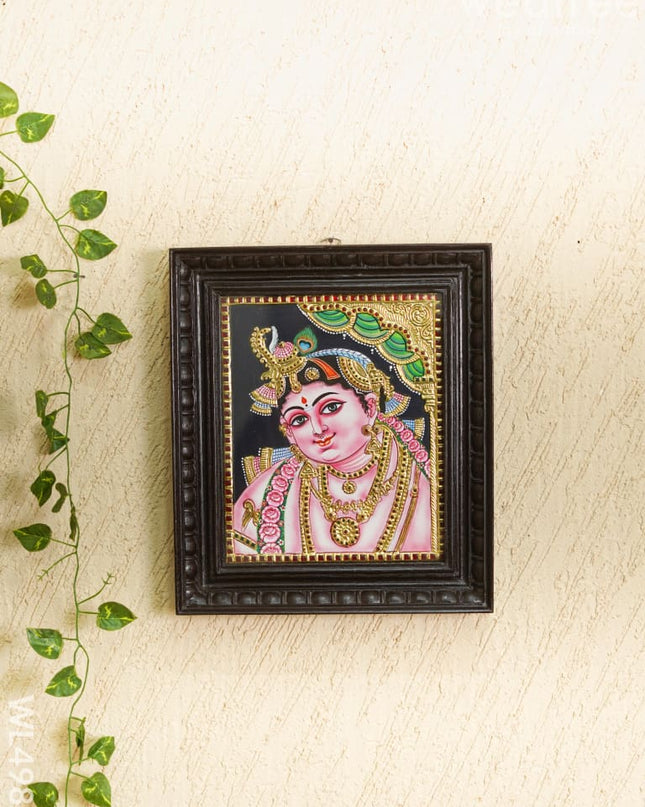 Tanjore Painting - Krishna Face - Flat - 12*10 inch - WL4982 Tanjore Painting