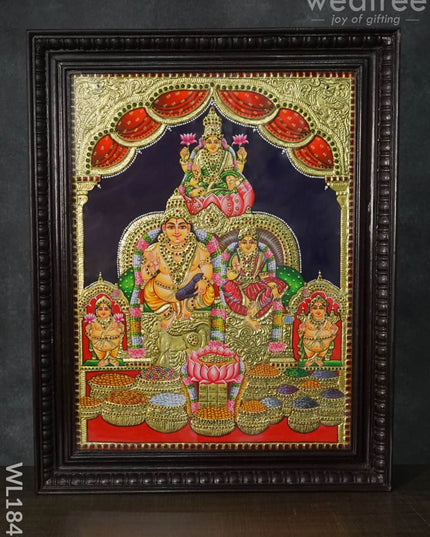 Tanjore Painting Kubera Lakshmi 28X22 - Wl1849