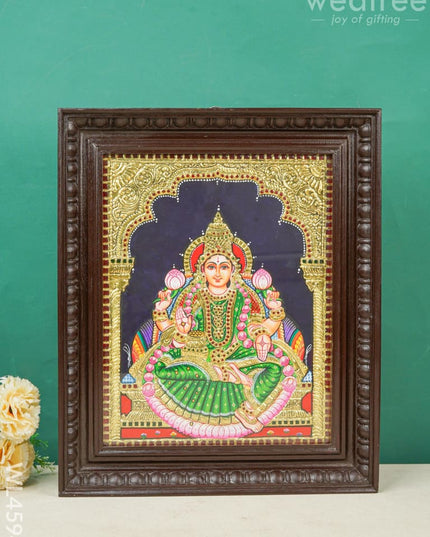 Tanjore Painting - Lakshmi Flat (Gold Foil) 15 X 12 Inch Wl4594