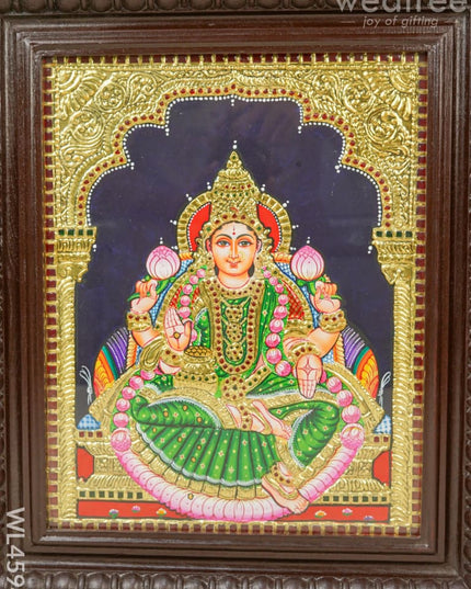 Tanjore Painting - Lakshmi - Flat (Gold Foil) - 15x12 inch - WL4594 - Tanjore Painting