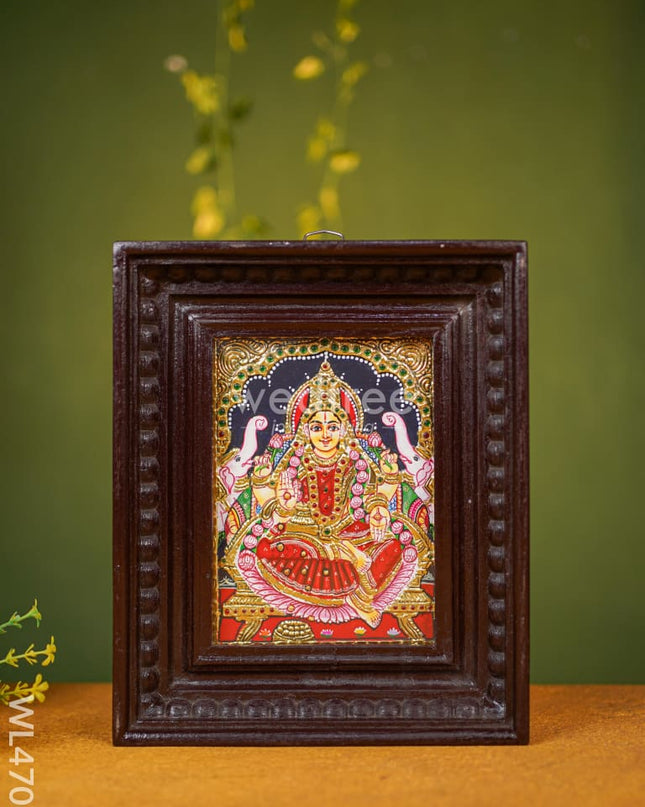Tanjore Painting - Lakshmi Flat (Gold Foil) 8 X 6 Inch Wl4706