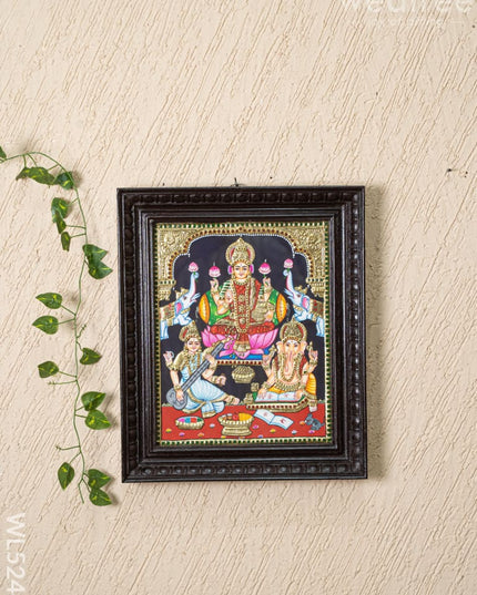 Tanjore Painting - Lakshmi-Ganesha-Saraswathi - Flat (Gold Foil) - 15x12 inch - WL5244 - Tanjore Painting