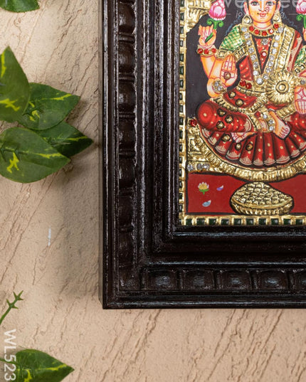 Tanjore Painting - Lakshmi-Ganesha-Saraswathi - Semi Embossed - 12x10 inch - WL5237 - Tanjore Painting