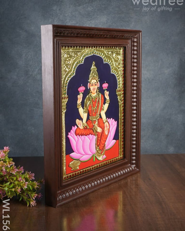 Tanjore Painting Lakshmi On Lotus:  15 X 12Inches - Wl1563 Painting