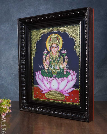Tanjore Painting Lakshmi On Lotus:  15 X 12Inches - Wl1563 Painting