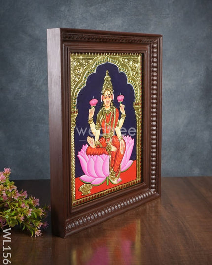 Tanjore Painting Lakshmi On Lotus:  15 X 12Inches - Wl1563 Painting