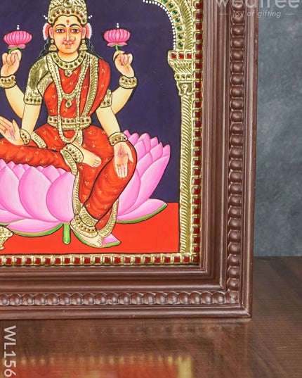 Tanjore Painting Lakshmi On Lotus:  15 X 12Inches - Wl1563 Painting