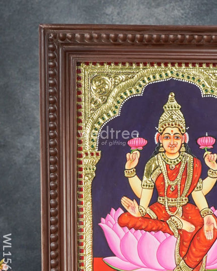 Tanjore Painting Lakshmi On Lotus:  15 X 12Inches - Wl1563 Painting