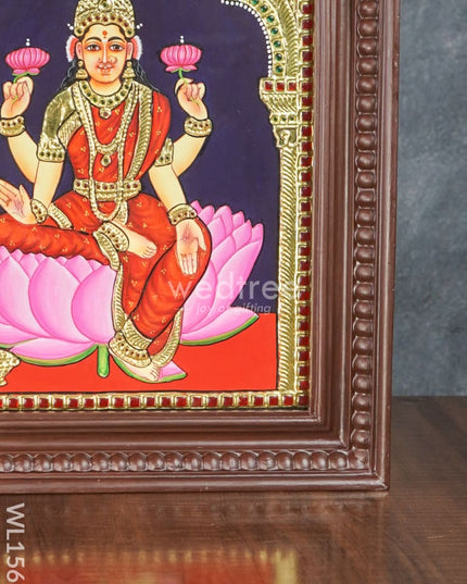 Tanjore Painting Lakshmi On Lotus:  15 X 12Inches - Wl1563 Painting