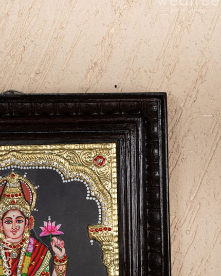 Tanjore Painting - Lakshmi on Lotus - Semi Embossed - 12x10 inch - WL5238 - Tanjore Painting