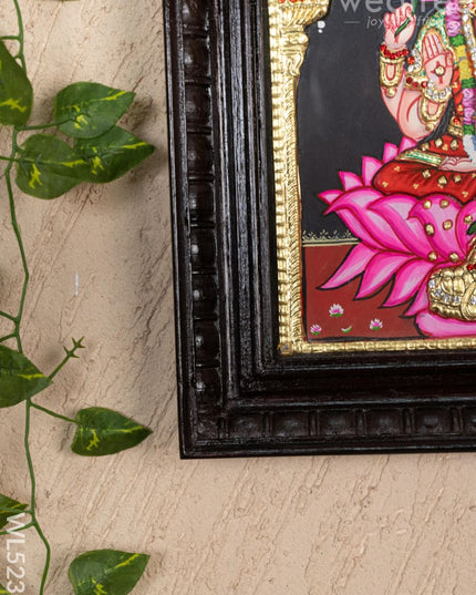 Tanjore Painting - Lakshmi on Lotus - Semi Embossed - 12x10 inch - WL5238 - Tanjore Painting