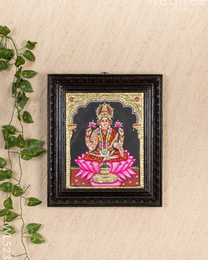 Tanjore Painting - Lakshmi on Lotus - Semi Embossed - 12x10 inch - WL5238 - Tanjore Painting