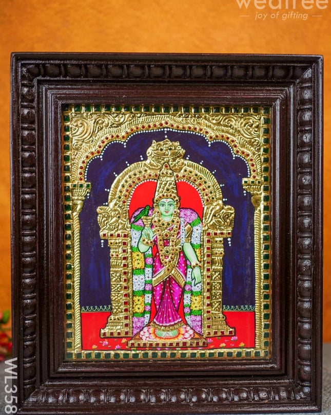 Tanjore Painting Meenakshi - Flat (Gold Foil) 12 X 10 Wl3587