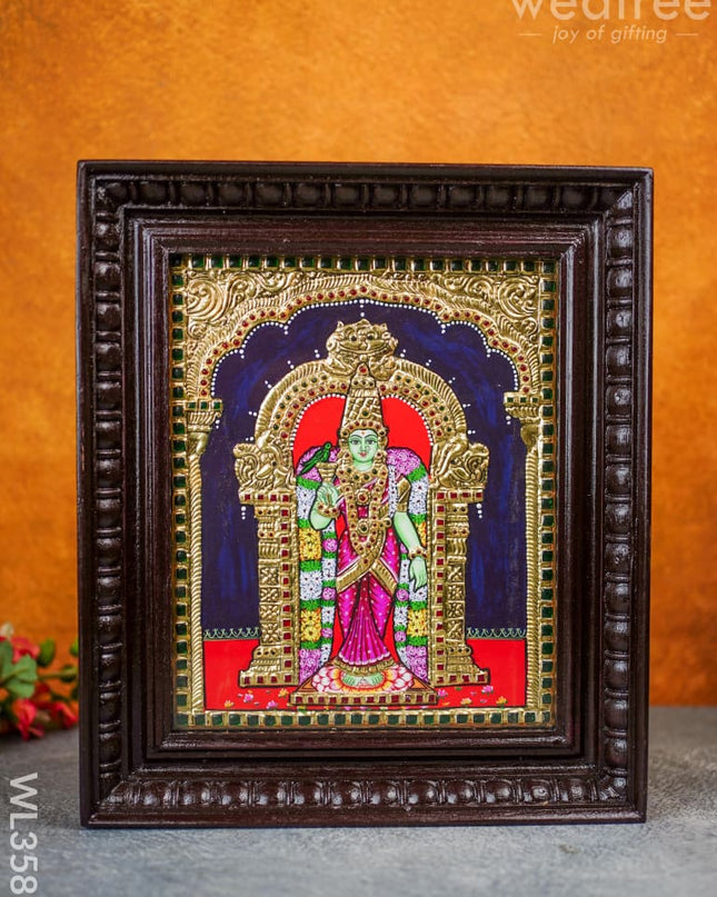 Tanjore Painting Meenakshi - Flat (Gold Foil) 12 X 10 Wl3587