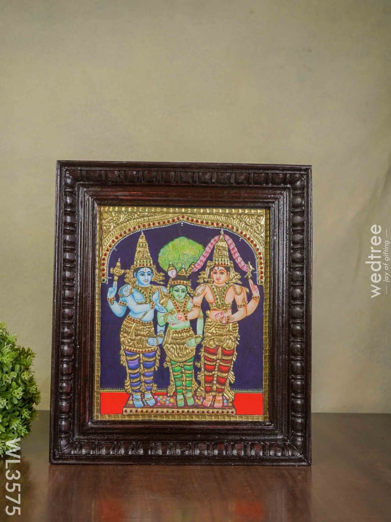 Tanjore Painting Meenakshi Kalyanam - 12 X 10 Wl3575