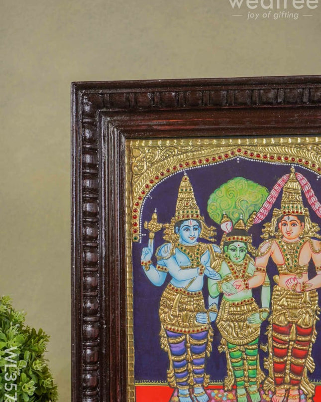 Tanjore Painting Meenakshi Kalyanam - 12 X 10 Wl3575