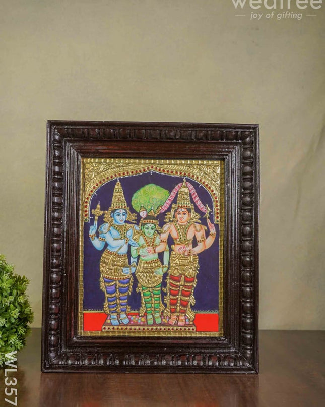 Tanjore Painting Meenakshi Kalyanam - 12 X 10 Wl3575