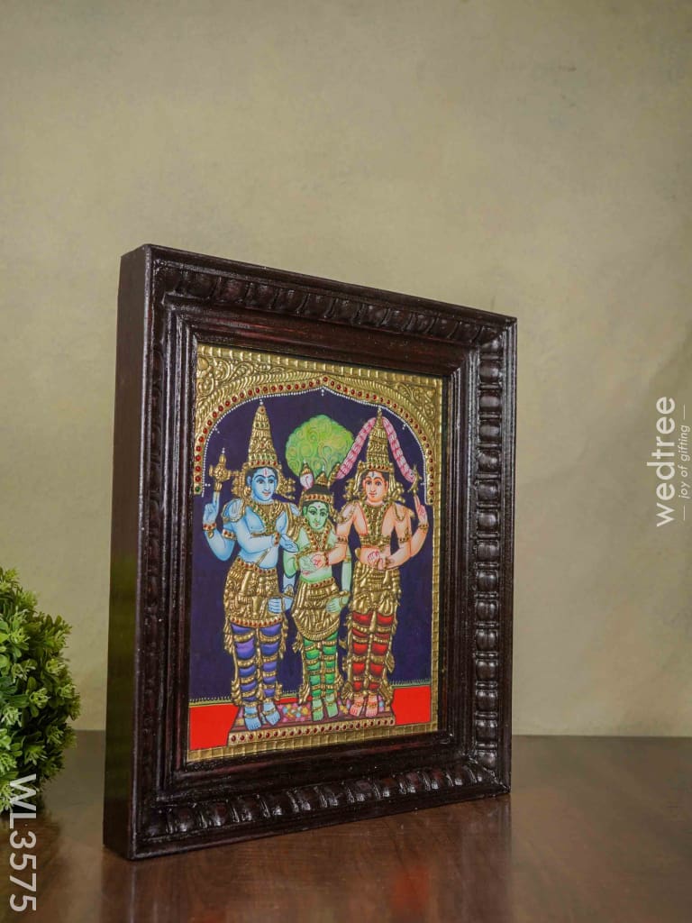Tanjore Painting Meenakshi Kalyanam - 12 X 10 Wl3575