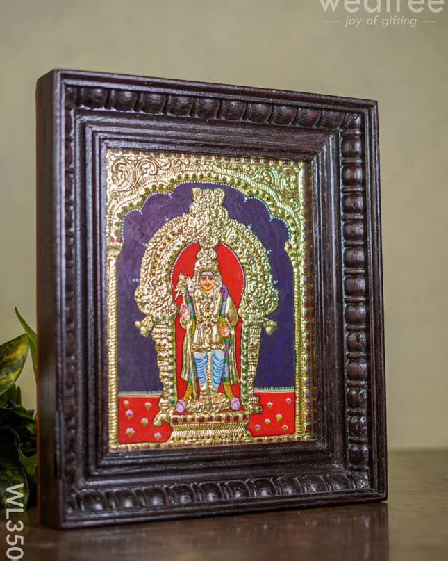 Tanjore Painting Palani Murugan - Flat (Gold Foil) 10X8 Inch Wl3500 Painting