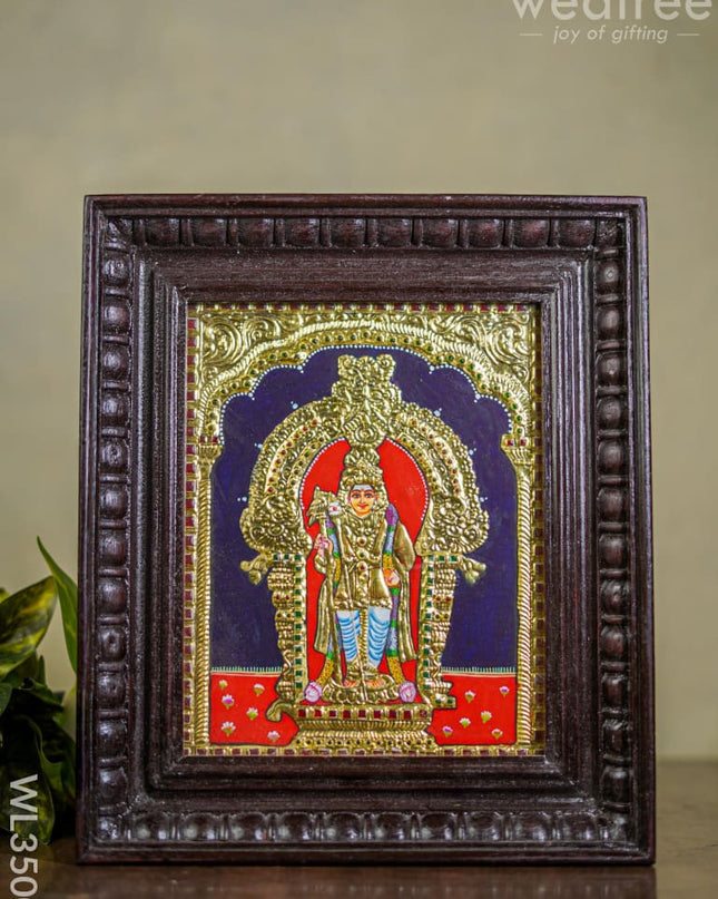Tanjore Painting Palani Murugan - Flat (Gold Foil) 10X8 Inch Wl3500 Painting