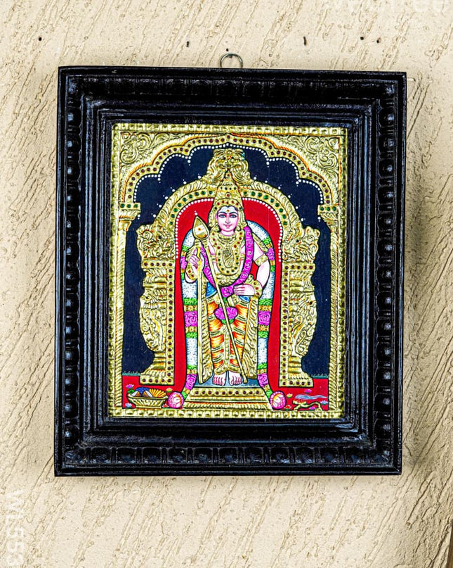 Tanjore Painting - Murugan - Flat (Gold Foil) - 12x10 inch - WL5533 - Tanjore Painting