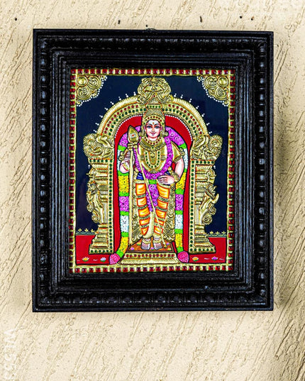 Tanjore Painting - Murugan - Flat (Gold Foil) - 12x10 inch - WL5533 - Tanjore Painting