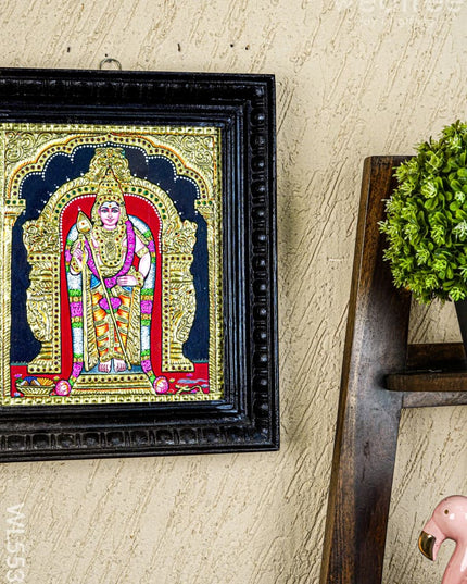 Tanjore Painting - Murugan - Flat (Gold Foil) - 12x10 inch - WL5533 - Tanjore Painting
