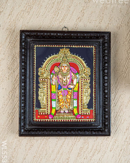 Tanjore Painting - Murugan - Flat (Gold Foil) - 12x10 inch - WL5533 - Tanjore Painting