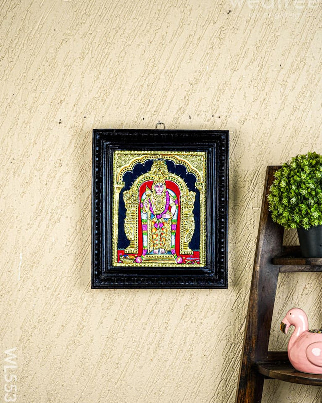 Tanjore Painting - Murugan - Flat (Gold Foil) - 12x10 inch - WL5533 - Tanjore Painting