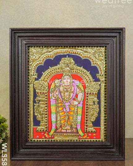 Tanjore Painting - Murugan - Flat (Gold Foil) - 12x10 inch - WL5533 - Tanjore Painting