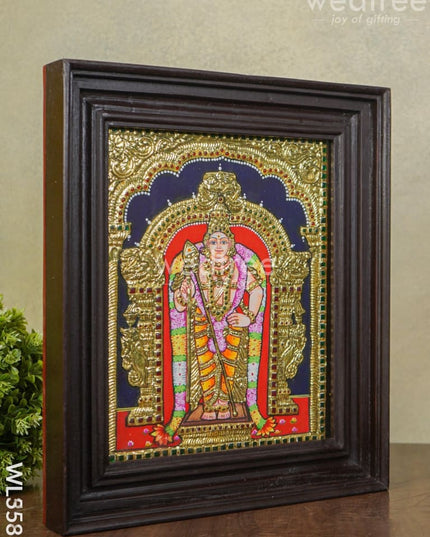Tanjore Painting - Murugan - Flat (Gold Foil) - 12x10 inch - WL5533 - Tanjore Painting
