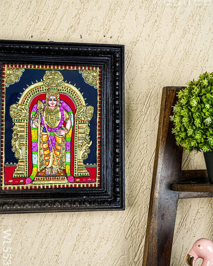 Tanjore Painting - Murugan - Flat (Gold Foil) - 12x10 inch - WL5533 - Tanjore Painting
