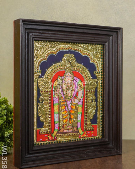 Tanjore Painting - Murugan - Flat (Gold Foil) - 12x10 inch - WL5533