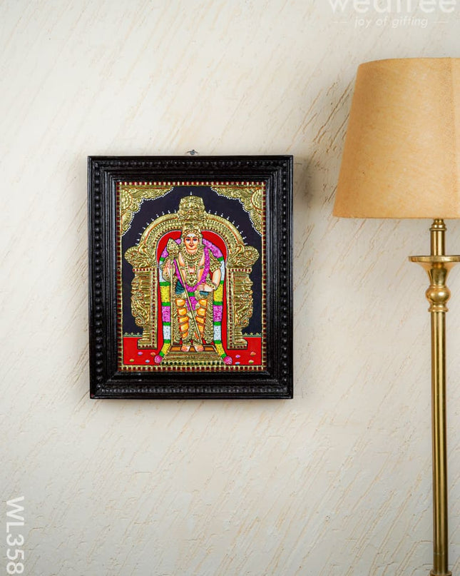 Tanjore Painting - Murugan - Flat (Gold Foil) - 15x12 inch - WL3581 - Tanjore Painting