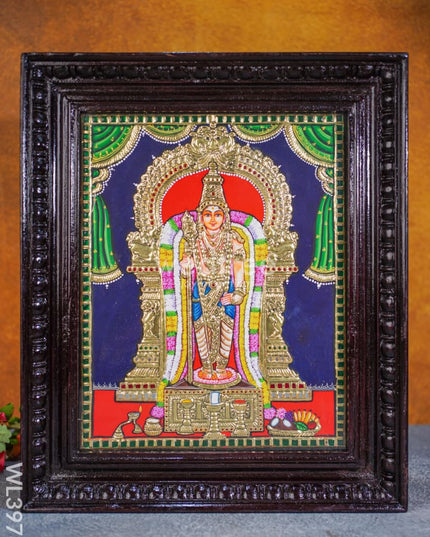 Tanjore Painting - Murugan 15 X 12 Inch Flat [Gold Foil] Wl3978