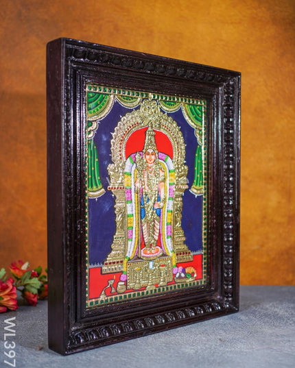 Tanjore Painting - Murugan 15 X 12 Inch Flat [Gold Foil] Wl3978