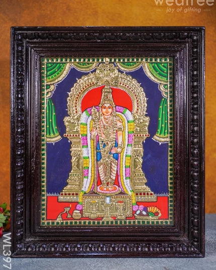 Tanjore Painting - Murugan 15 X 12 Inch Flat [Gold Foil] Wl3978
