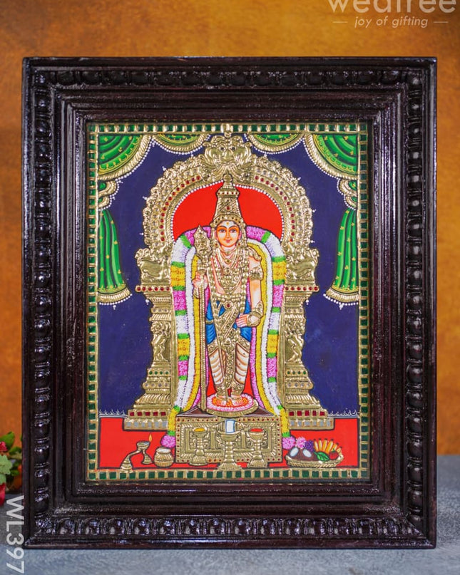 Tanjore Painting - Murugan 15 X 12 Inch Flat [Gold Foil] Wl3978